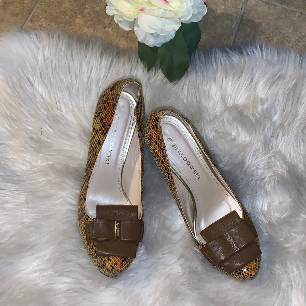 Baldowski Animal Print with Bow snakeskin High Heels